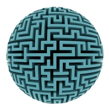 Isolated blue maze sphere planet shape illustration Stock Illustration
