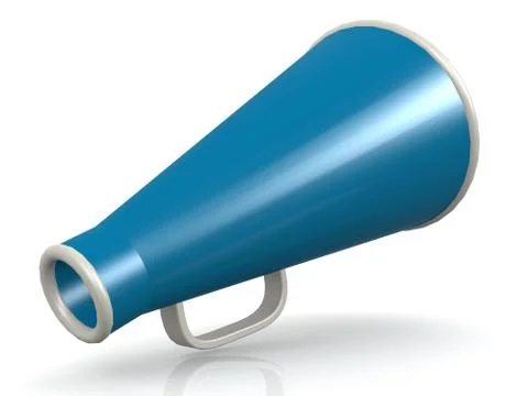Isolated blue megaphone on white Stock Illustration