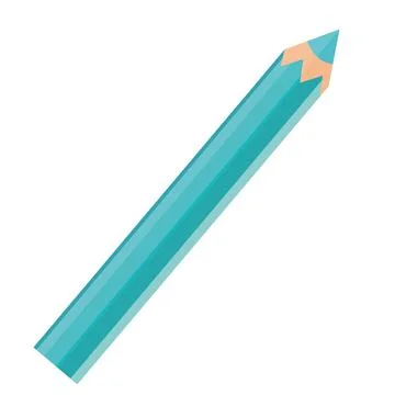 Isolated blue pencil icon Flat design Vector Stock Illustration
