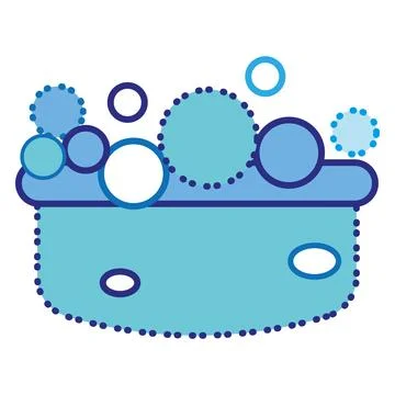 Isolated blue soap sponge cleanliness icon Vector Stock Illustration