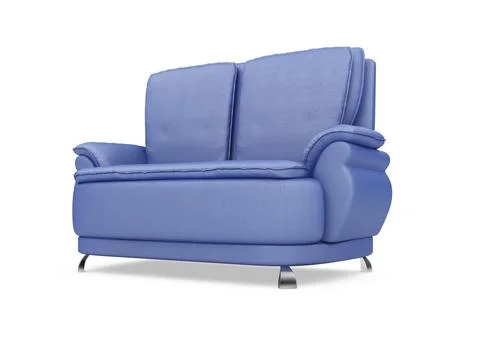 Isolated blue sofa over white background Stock Illustration