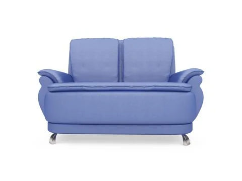Isolated blue sofa over white background Stock Illustration