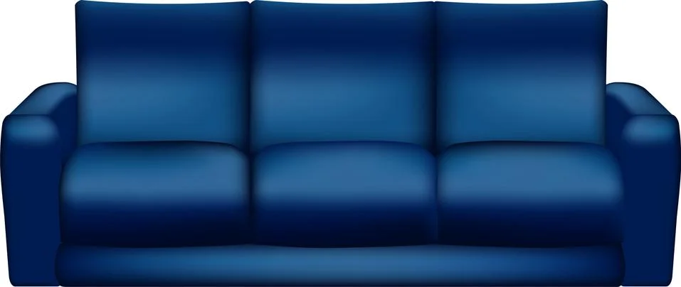 Isolated Blue sofa - Vector Illustration Stock Illustration
