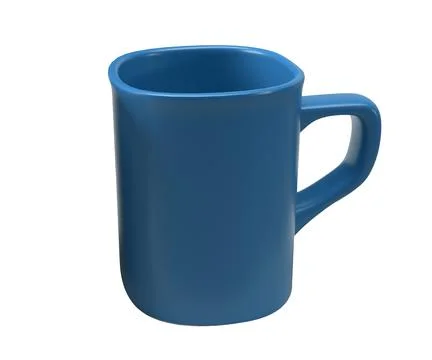 Isolated Blue Tea Cup, Modern Coffee Mug on White background, 3D Illustration. Stock Illustration