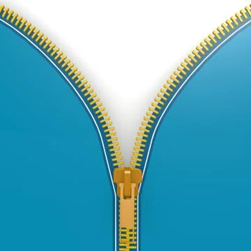 Isolated blue zipper Stock Illustration
