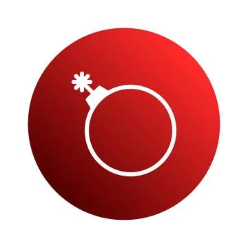 Isolated bomb illustration featuring a simplistic design on a vibrant red c.. Stock Illustration