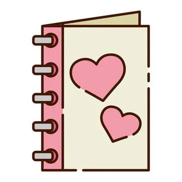 Isolated book with hearts flat design icon Vector Stock Illustration