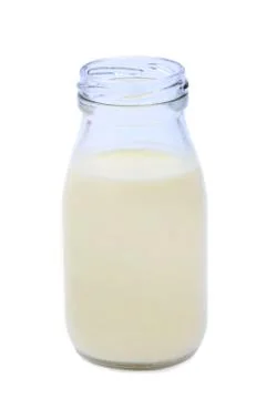 Isolated bottle with vanilla milkshake Stock Photos