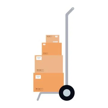 Isolated boxes delivery Stock Illustration