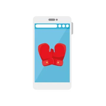 Isolated boxing gloves and computer vector design Stock Illustration