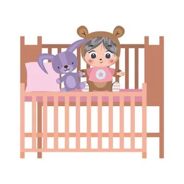 Isolated boy cartoon inside cradle vector design Stock Illustration
