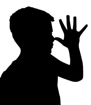 Isolated boy child gesture teaser Stock Illustration