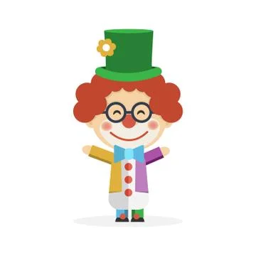 Isolated boy dressed as a clown Stock Illustration
