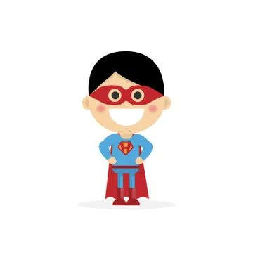 Isolated boy dressed as a superhero Stock Illustration