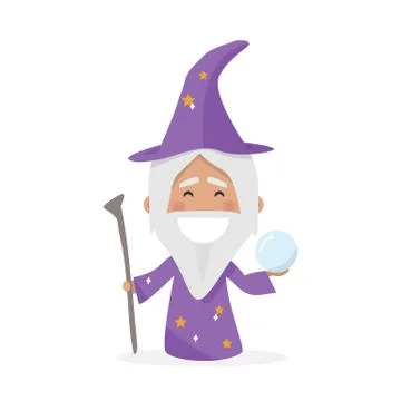 Isolated boy dressed as a wizard. Vector illustration Stock Illustration