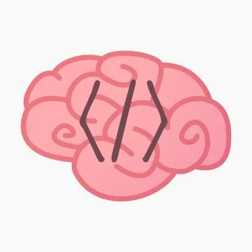 Isolated brain with a code sign Stock-Illustration
