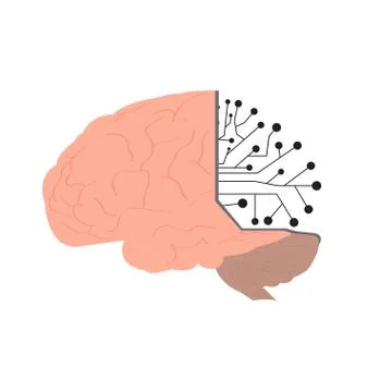 Isolated brain network icon. Artificial intelligence Stock Illustration