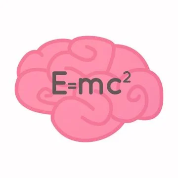 Isolated brain with the Theory of Relativity formula Stock Illustration