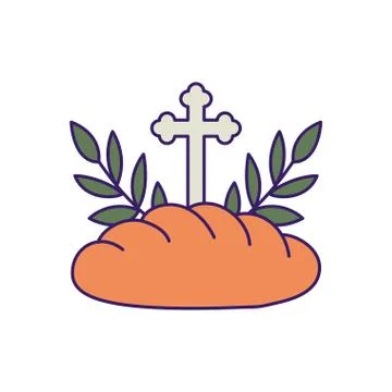 Isolated bread and cross fill vector design イラスト素材