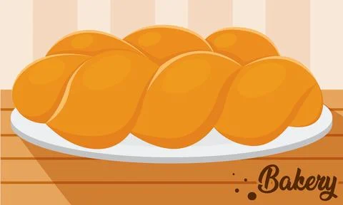 Isolated bread bakery product on a table Vector Stock Illustration