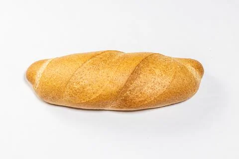 Isolated bread loaf on white background. Stock Photos