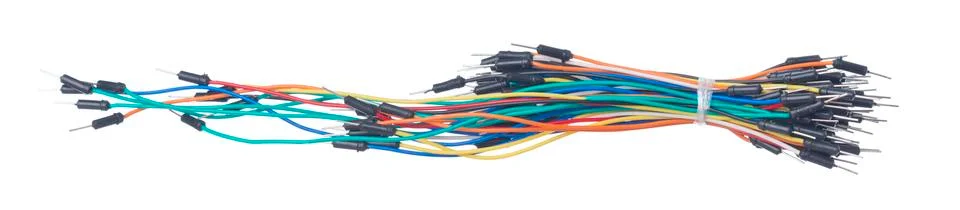 Isolated breadboarding wire bundle Stock Photos