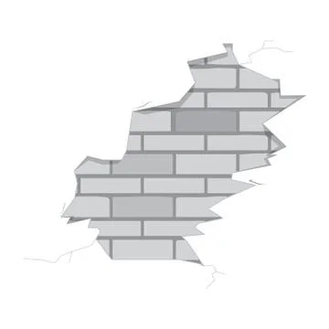 Isolated brick wall crack Stock Illustration