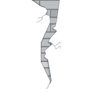 Isolated brick wall crack Stock Illustration