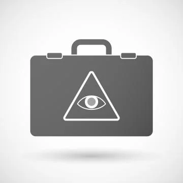 Isolated briefcase icon with an all seeing eye Stock Illustration