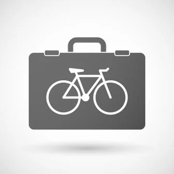 Isolated briefcase icon with a bicycle Stock-Illustration