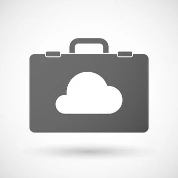 Isolated briefcase icon with a cloud Stockillustratie