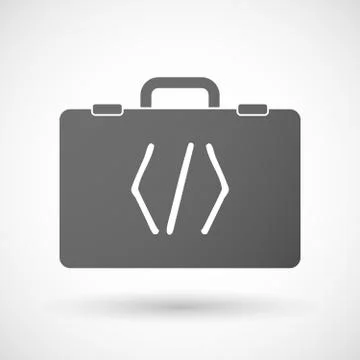 Isolated briefcase icon with a code sign Stock-Illustration