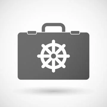 Isolated briefcase icon with a dharma chakra sign Stock Illustration