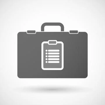 Isolated briefcase icon with a report Stock Illustration
