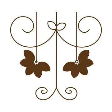 Isolated brown arabesque floral pattern Vector Illustrazione stock