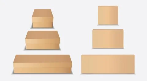Isolated Brown Box Mockup EPS Vector EPS Vector Stock Illustration