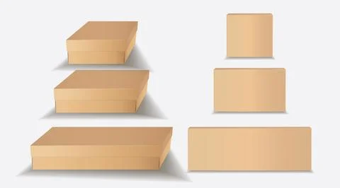 Isolated Brown Box Mockup EPS Vector EPS Vector Stock Illustration