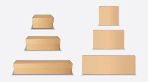 Isolated Brown Box Mockup EPS Vector EPS Vector Stock Illustration