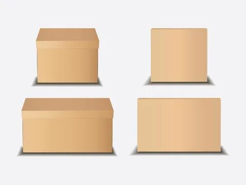 Isolated Brown Box Mockup EPS Vector EPS Vector Stock Illustration