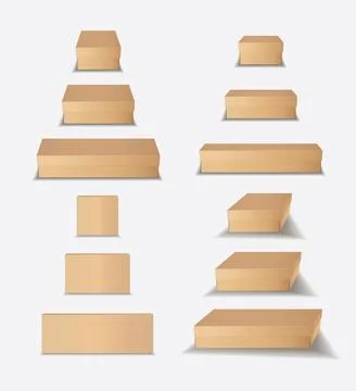 Isolated Brown Box Mockup EPS Vector EPS Vector Stock Illustration
