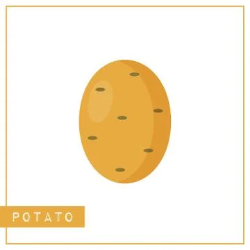 Isolated brown potato memory training card Stock Illustration