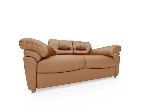Isolated brown sofa over white background Stock Illustration