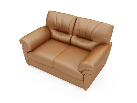 Isolated brown sofa over white background Stock Illustration