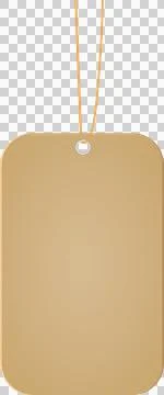 Isolated brown tag with rounded corners and a string ready to be attached t.. Stock Illustration