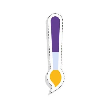 Isolated brush tool sticker Stock Illustration