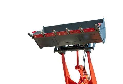Isolated bucket loader of tractor, construction and agriculture machinery... Foto stock