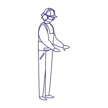 Isolated builder avatar man with helmet design Stock Illustration