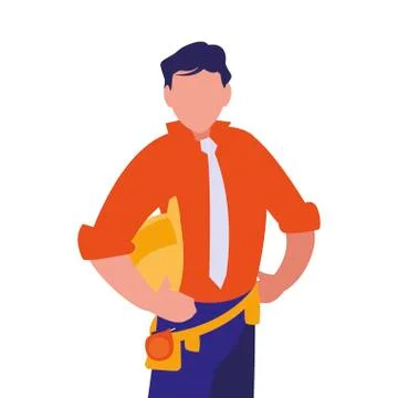 Isolated builder avatar man with yellow helmet vector design Stock Illustration