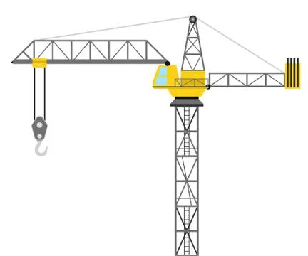 Isolated builder crane side view design vector illustration Ilustración de archivo