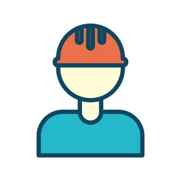 Isolated builder man with helmet line and fill style icon vector design Stock Illustration